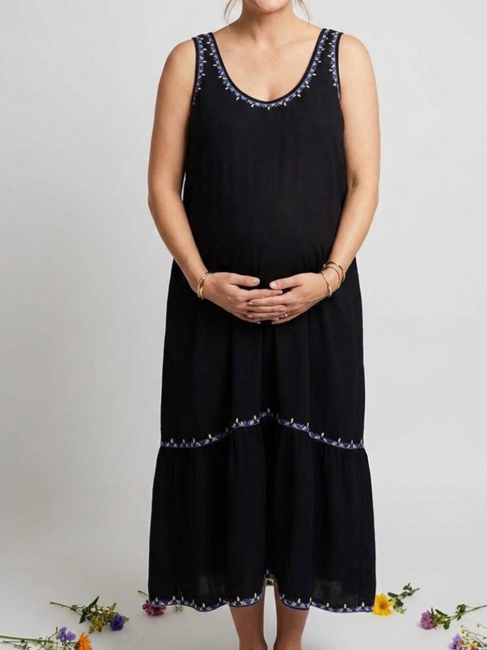 HATCH Collection Maternity Knit Midi Dress  - Size 2 (Medium)